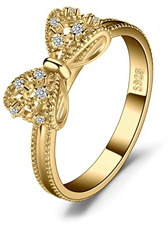 JewelryPalace Wickelring Schleife Verlobungsring Unendlichkeit Promise Eheringe Ring Silber 925 Damen, Zirkonia Trauringe Damenring Hochzeitsringe Antragsring Ringe, Damen Schmuck Vergoldet 53