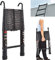 BRIEFNESS Teleskopleiter mit abnehmbarem Haken, Aluminiumleiter, robust, ausziehbar, Mehrzweckleiter, 150 kg Kapazität, EN131, Sicherheitsgeprüft, Schwarz