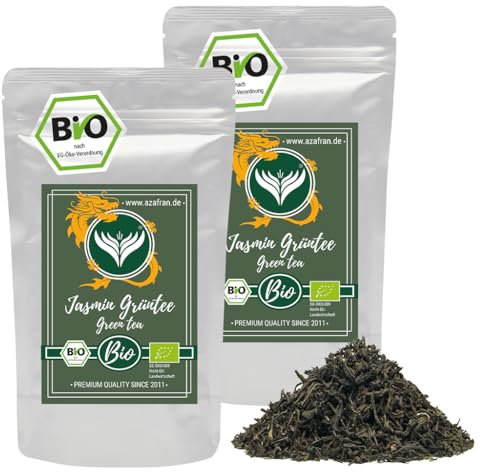 Azafran BIO Jasmin Tee lose - China Green Jasmine Tea - Chinesischer Jasmintee 500g