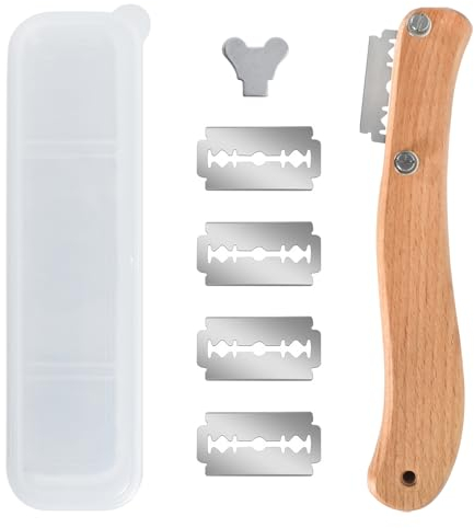 Cuchillo de Panadero, Cuchillo para Masa Pan, Herramienta de Corte de Pan, Cuchilla Panadero Greñar Pan, Cojo de Puntuación de Pan, con 5 Cuchillas de Repuesto, para Tallar Pan de Masa, Hornear Pan
