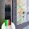 PREVIS Feutre pour Verre Effacable - 4 Stylo Craie pour Vitre à Pointe Fine (Blanc, Noir, Orange et Vert) - Marqueur Craie Fenetre - Idéal pour créer des œuvres d'art Vibrantes
