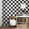 Yullpaper Black and White Plaid Wallpaper for Bedroom Peel and Stick Wall Paper Roll Living Room Worktop Vinyl Covering Kitchen Wallpapers Stick on Wallpaper Black and White Vinyl Wrap (40CM x 800CM)