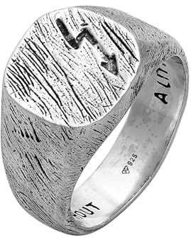 HG HAZE & GLORY Ring Herren aus 925 Sterling Silber, Schmuck Männer, Silberring oxidiert, Blitz, Thunder
