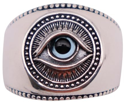 Herren damen auge gottes ring retro 925 sterling silber böser blick ring offen verstellbar