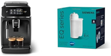 PHILIPS SERIES 2200 KAFFEEVOLLAUTOMAT & Siemens TZ70063A Brita Intenza Wasserfilter, reduziert Kalkgehalt im Wasser, für EQ.Serie und Einbauvollautomaten, 6 Stück, weiß