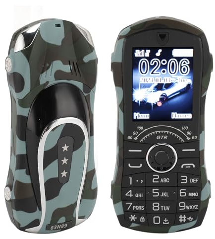 Robustes Basis-Handy, 1,8-Zoll-HD-Display, Große Tasten, Handys für Senioren, Dual-SIM in Autoform, Einfach zu Bedienendes Mobiltelefon, Unterstützt Bluetooth/Musik/Kamera,