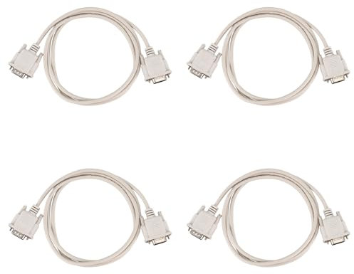 Haopeuk 4pcs 1.4M RS232 DB9 9 Pin Male to VGA Video 15 Pin Male Adapter Cable Light Gray