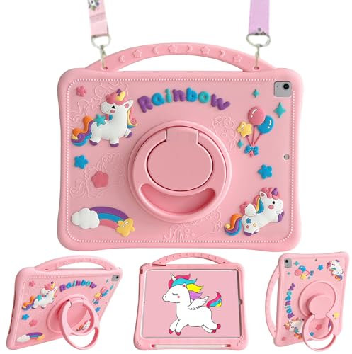 ZOOMALL Funda de Unicornio Compatible con iPad Air de 11 M2 (2024, 6ª Generación), Air 5/Air 4 (2022/2020 5ª/4ª Generación 10.9) con Portalápiz e Correa de Hombro