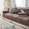 FASCINATDECO Sofa Überzug, Samt Sofabezug 1/2/3/4 Sitzer, Sofaschoner rutschfest, Couch überzug L Form Sofaüberwurfe, Sofa Sitzkissenbezug, Waschbar Couchbezug (Schokolade,90x180cm)