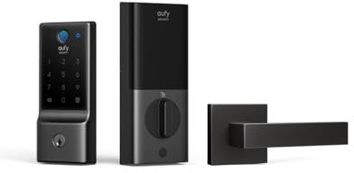eufy Security Smart Lock C220 with Door Lever, Fingerprint Keyless Entry Door Lock, Built-in Wi-Fi, APP Remote, Front Door Deadbolt, Battery