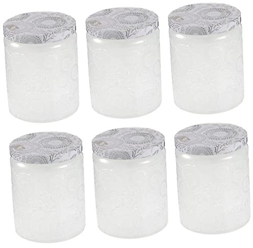 PHENOFICE 6pièces Récipients Verre pour Bougies Pots Rond Verre pour Fabrication De Bougies Artisanales pour Décorations Et Stockage Objets Divers