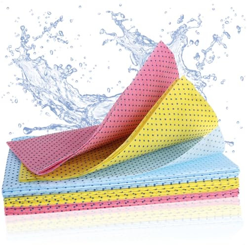 com-four® 12x Haushaltstücher, antibakterielle Wischtücher - Kupferionen für eine keimfreie Reinigung, wiederverwendbare Allzweck-Reinigungstücher für WC, Bad & Haushalt (12 Stück - Noppen)