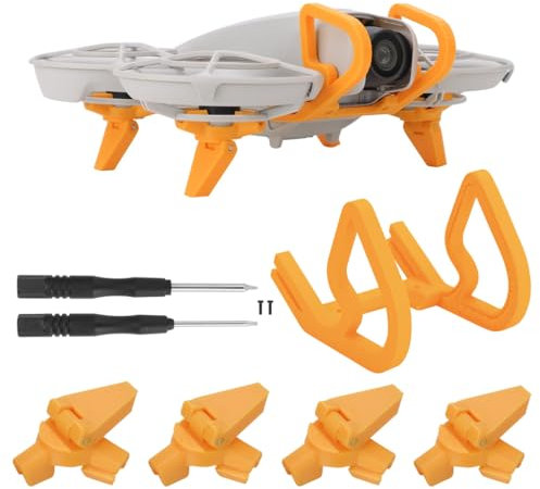 Neo Gimbal Bumper Protector with NEO Landing Feet for DJI Neo, Gimbal Bumper Protection PTZ Bumper + NEO Foldable Landing Feet Increase Height Leg Extension Feet Kit, Drone Accessories (Orange)