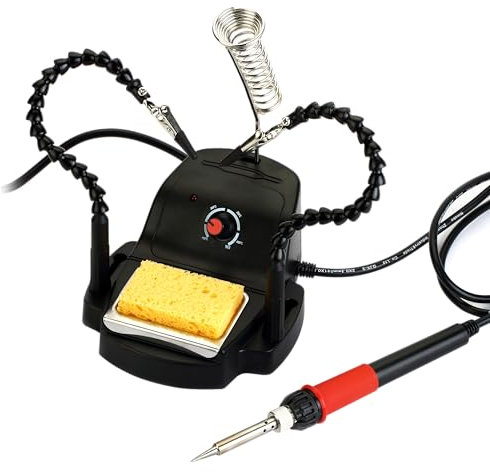 McPower Lötstation | MLS-898 | 160–480°C, 60W, blau, inkl. helfende Hände mit Krokodilklemmen & Schwamm, stufenlos einstellbar