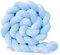 RZYW Bettschlange Baby, Bettschlange Geflochten, Baby SeitenschläFerkissen, Kantenschutz Bettumrandung Knotenkissen, Nestchenschlange Babybett, Zierkissen Stillkissen,Blau,1.5m