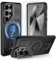 Pilaru for Samsung S25 Ultra Case [Compatible with Magsafe] 2 Screen Protector | Camera Alloy Stand | Military-Grade Protection, Strong Magnetic Charging Phone Case for Galaxy S25 Ultra,Black