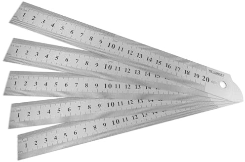 WELDINGER Edelstahllineal 200 mm lang 5er-Pack