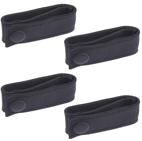 Hobbspring 4 Stück Handschellen Gurthalter 14.6cm Handschellen Gürtelgurte Einzelner Druckknopf Nylon Handschellengürtel Schwarzer Schnellverschluss Clip Haken Nylon Gürtelhalter Für Strafverfolgung