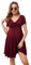 Havejoy Robe Grossesse Ete Manche Courte Col V avec Cordon, Vintage Swing Mini Robe A Line Taille Empire Plissé, Chic et Elegant Robe de Cocktail Maternité Décontracté Robe Baby Shower Femme Enceinte