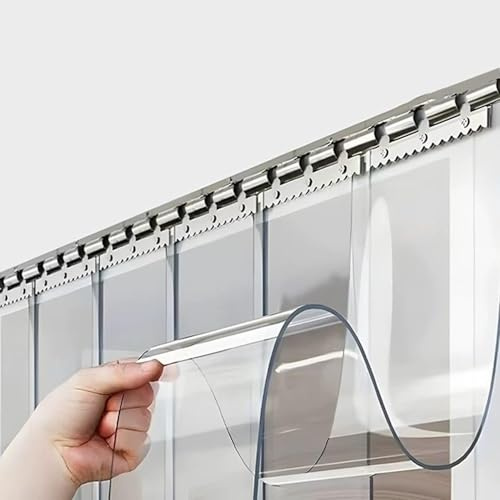 PVC-Streifenvorhang-Blatt, Streifenvorhang-Industrie-Kit, vollständig vorinstalliert, transparent, geeignet für Ställe, Gehege und Hallen