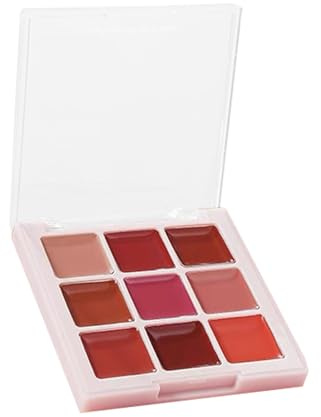 Palette mit Lipgloss, Lippenpalette – Set mit Lipgloss, feuchtigkeitsspendend, matt, 9 Farben, langanhaltend, für besondere Anlässe am Tag