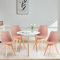 LafeuR Esstisch mit 4 Stühlen Essgruppen, Esszimmergruppe 80cm Runder Küchentisch und Esszimmerstühle Möbelsets für Wohnzimmer Büro Küche(Weiß Tisch+4 Rosa Stühle)
