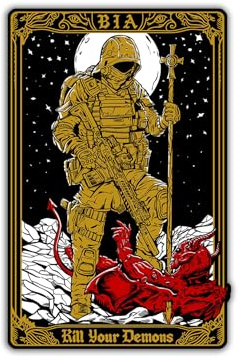 Brothers in Arms - Sticker „Kill your Demons“ – Premium Vinyldruck – 10cm x 6,5 cm – wasserfester Aufkleber für Trinkflaschen, Spinttüren etc. – Bundeswehr- & Militär Design
