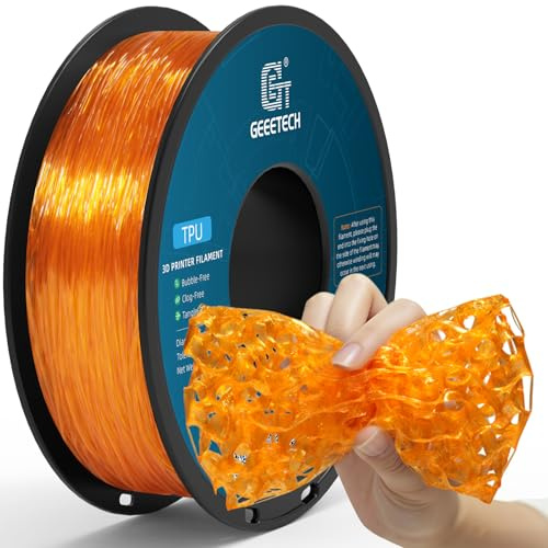 GEEETECH TPU Filament, TPU 95A,Transparent orange,1kg Spule für 3d Drucker