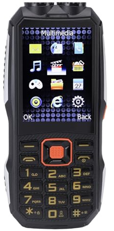 ASHATA Entsperrtes 2G-Seniorenhandy für ältere Kinder, GSM-Big-Dual-SIM-Seniorentelefon, 6800 MAh Lange Akkulaufzeit, 2,8-Zoll-HD-Bildschirm, LED-Taschenlampe, Großer Lautsprecher (Black)