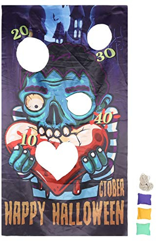 Respicefinem Outdoor-Wurfspiel-Flagge, Sandsack-Set, großes Wurfbanner für Kinder und Erwachsene, Hinterhof-Party, Rasenspiel-Set, waschbares Stoffmaterial