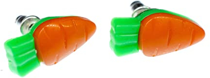Miniblings Karotten Kaninchen Gemüse Ohrstecker Möhren orange grün - Handmade Modeschmuck I Ohrringe Stecker Ohrschmuck