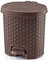 Viss Rattan Style Plastic Pedal Bin 3 litres - 21 litres - Bathroom - Kitchen - Rubbish (21 Litre, Brown)