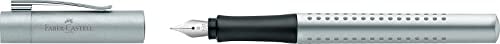 Faber-Castell 140905 - Füller Grip 2011, Federbreite B, Silber, 1 Stück