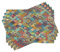ABAKUHAUS Bohemian Place Mats Set of 4, Checkered Folk, Washable Fabric Placemats for Dining Room Kitchen Table Decor, Multicolor