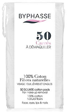 Byphasse 50 Algodones Cuadrados Desmaquillantes Naturels Pads de démaquillage Carrés Coton