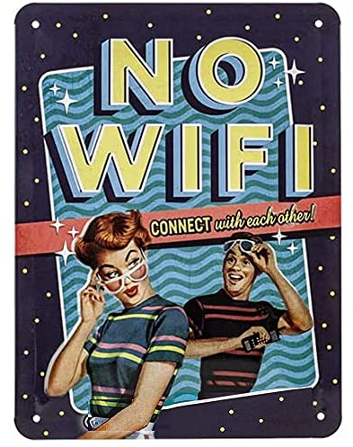 Nostalgic-Art Retro Blechschild, 15 x 20 cm, No WiFi – Warnschild als Geschenk-Idee, aus Metall, Vintage Design, Blechschilder Sprüche