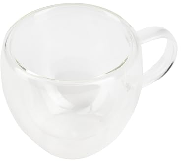BERGNER COFFEE & TEA LOVERS - Vaso Doble Pared 100ML Borosilicato - Resistente a Altas Temperaturas - Protege Contra Quemaduras - Diseño Atractivo - Lavado a Mano