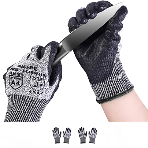 Donfri 2 Paar Schnittschutzhandschuhe Arbeitshandschuhe herren winter,handschuhe schnittfest garten handschuhe schnittfest dornenfest schnitzhandschuhe (XL)