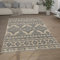Paco Home Hochflor Teppich Wohnzimmer Shaggy 3D Optik Ethno Boho Vintage Look Weich, Grösse:80x150 cm, Farbe:Grau 3