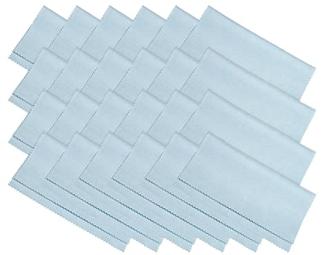 PATIKIL Lunettes Microfibre Nettoyage Tissu 7x6, 24 Paquet Lunettes Nettoyage Tissu Doux Suede Lingette Écran Tissu pour Caméra Lentille Écrans en Individuel Vinyle Pochette, Bleu