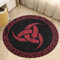 LDZDGD Nordischer Mythologie-Totem-Tattoo-Teppich, Viking Room Decor Runder Teppich, rutschfeste, Waschbare Bodenmatte (Color : Horn of Odin A, Size : 150 x 150CM)