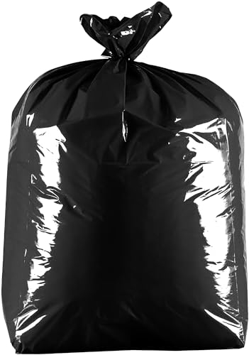 100 x Schwarz Alina 90L Robuster (40 Mikron) 100% Recycelter Farbiger Müllsack/Starke Müllbeutel aus Polyethylen