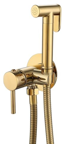 Kit De Rociador De Mano Para Inodoro Dorado Ducha Bidet Para Inodoro Pulverizador Para Bidé De Mano Agua Fría Y Caliente Todo De Cobre.,oro