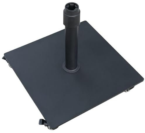 Happy Garden Pied de Parasol Droit VANNES Noir, Support Parasol sur roulettes avec Freins, mât de Parasol Compatible 35, 36, 38 et 48mm
