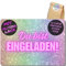 12x Glitzer Party Einladungskarten - Für den Kindergeburtstag von Mädchen - coole Glitzer Geburtstagseinladungen +12 Sticker +12 Geschenktüten