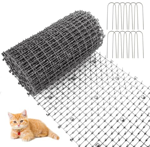 LDXDRU 4.0 m x 30.5 cm Scat Matte für Katzen, Katzen-Spike-Matte, Anti-Katzen-Abschreckungsmatte, Katzenabwehrmatte, Katzengraben Stopper Prickle Strip für Indoor Outdoor Sofa Möbel mit Spikes