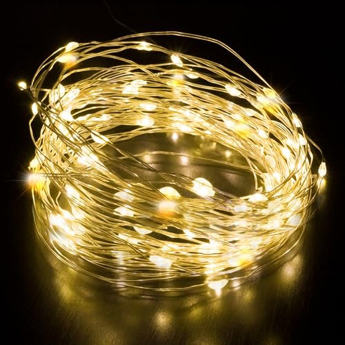 Desiretech – 100 LED Battery-Powered Christmas Fairy Lights – 10M Copper Wire Waterproof String Lights for Christmas Tree Decorating, Festive Indoor Holiday Décor, Winter Parties, Seasonal Events