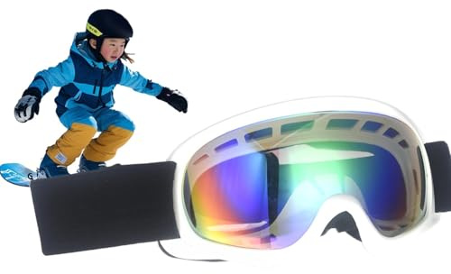 laxreheye Snowboardbrille für Kinder, Schneebrille, Snowboardbrille mit UV-Schutz, Skibrille, bequeme und warme Schneebrille für Geburtstag, Weihnachten, Jahr