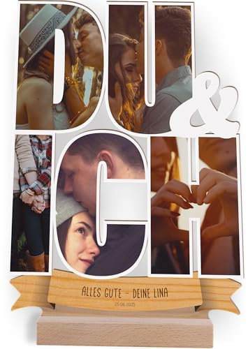 Du & Ich Geschenk personalisiert - Foto Holzbild opt. mit Sockel - Du & Ich Geschenk, Du & Ich Geburtstagsgeschenk, Du & Ich Geschenke, Paar Präsent, Geschenke für Pärchen