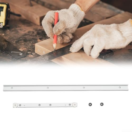 Riel de inglete de aluminio y deslizador para carpintería eficiente en mesas (pista en T de 600 mm + barra de inglete de 450 mm (rojo)